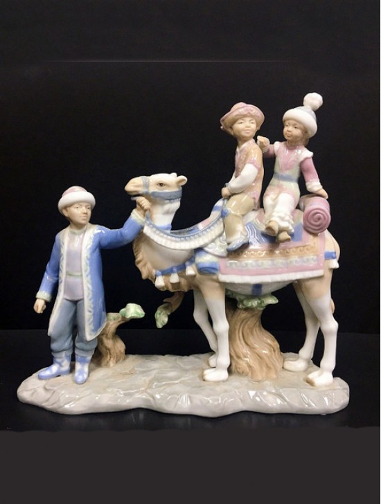 9.5" Family with Camel Figurine